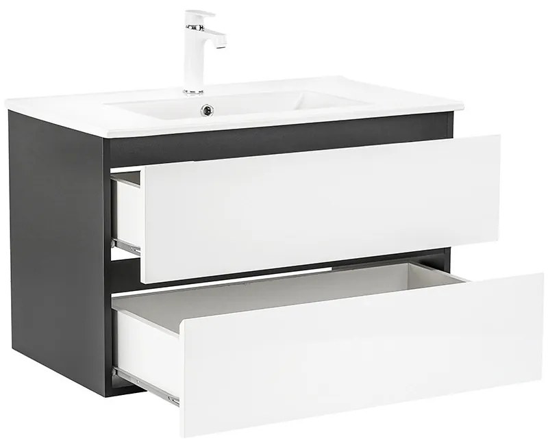 Mobilier complet de baie Vario Forte 80 antracit-alb