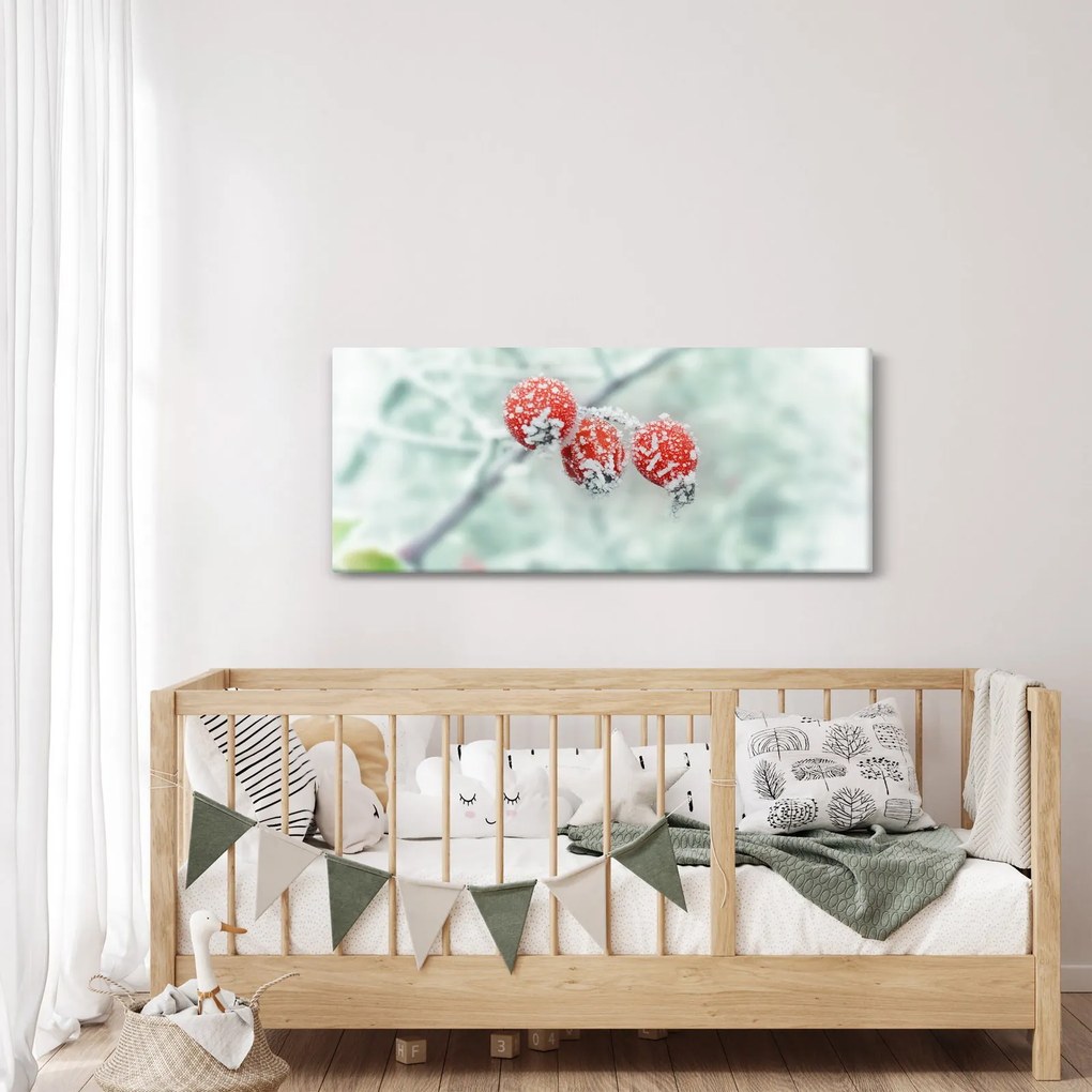 Tablou cu măcieșe înghețate (120x50 cm)