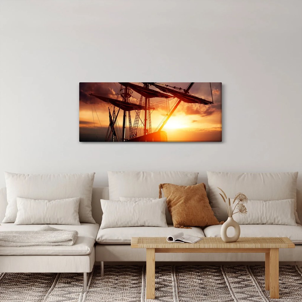 Tablou - Navă de pirați veche (120x50 cm)