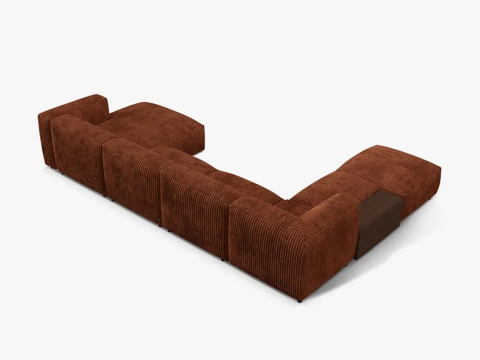 Coltar modular Martina corduroy Tilia L406 cm + masuta de cafea