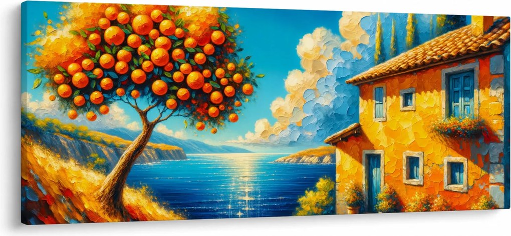 Tablou - Casă cu portocale II. (120x50 cm)