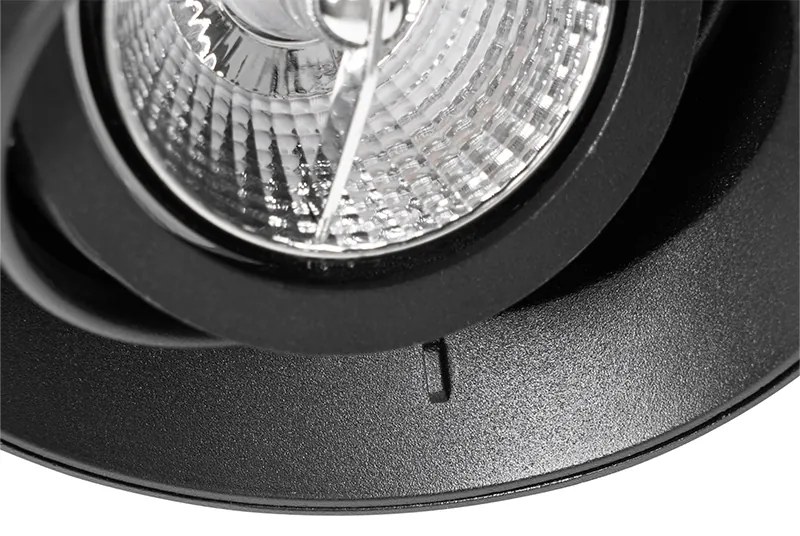 Spot modern îngropat negru GU10 AR70 rotund fără cadru - Oneon