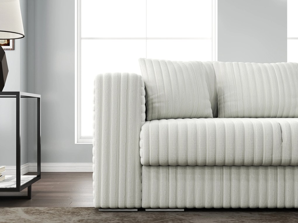 Canapea extensibilă dumonde cu ladă de depozitare si sezut confortabil din spuma high-density, Gloria Ambience Ivory 240x100 cm