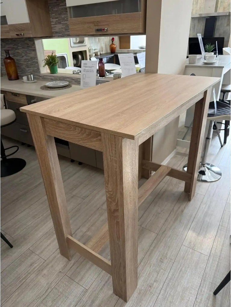 PRODUS RESIGILAT - Masa bar HUGO, stejar sonoma, PAL, 120x58x108 cm