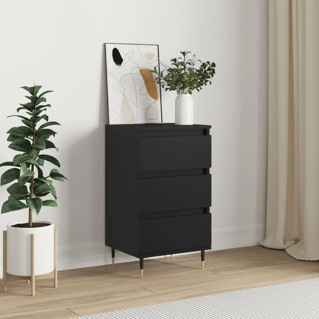 831085 vidaXL Dulap, negru, 40x35x70 cm, lemn prelucrat