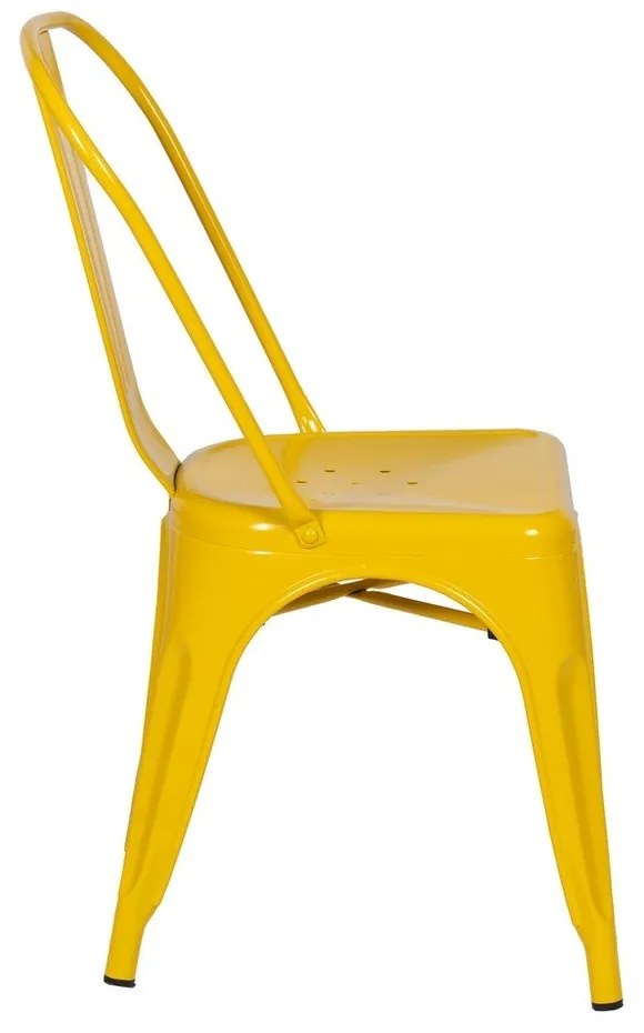 Scaune de dining galbene 2 buc. din metal – Ixia
