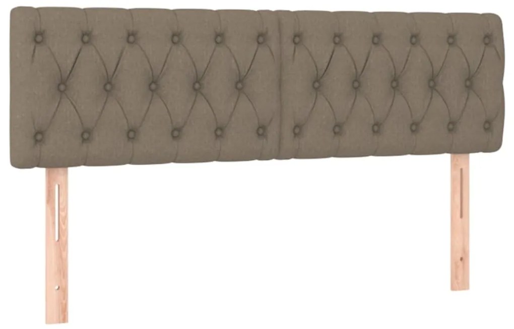 Pat box spring cu saltea, gri taupe, 160x200 cm material textil Gri taupe, 160 x 200 cm, Design cu nasturi