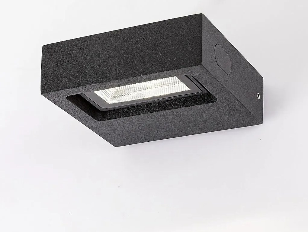 Aplica LED pentru iluminat exterior design modern IP65 Ganges negru mat
