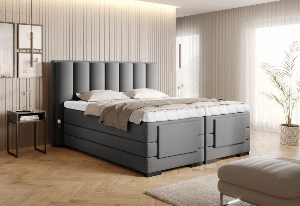 Pat electric ajustabil, 160x200 cm, Veros 161, Eltap (Culoare: Gri - Velvetmat 4)