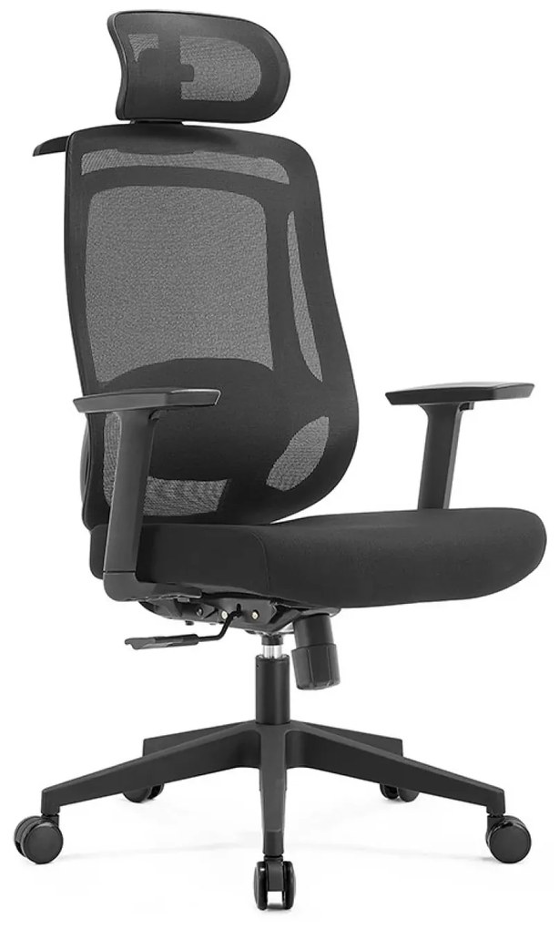 Scaun ergonomic Icon-H, spatar Mesh, sezut textil, Negru