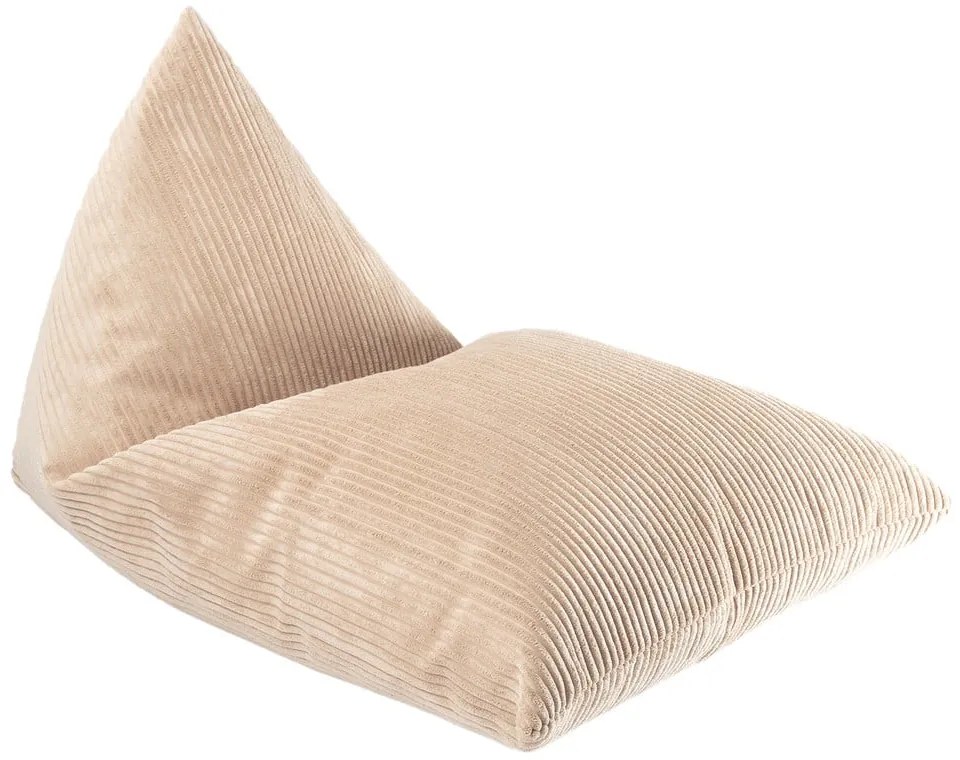 Fotoliu puf pentru copii maro deschis cu tapițerie din catifea reiată Big Lounger – Wigiwama