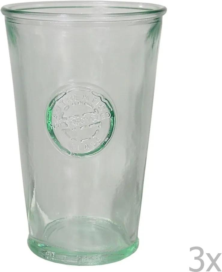 Set 3 pahare din sticlă reciclată Ego Dekor Authentic, 300 ml