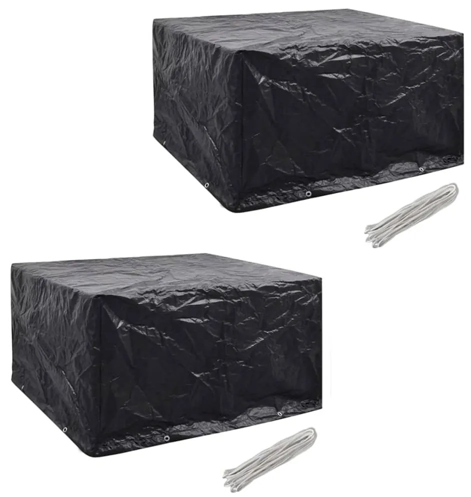vidaXL Huse mobilier grădină 2 buc. set poliratan 8 ocheți 172x113 cm