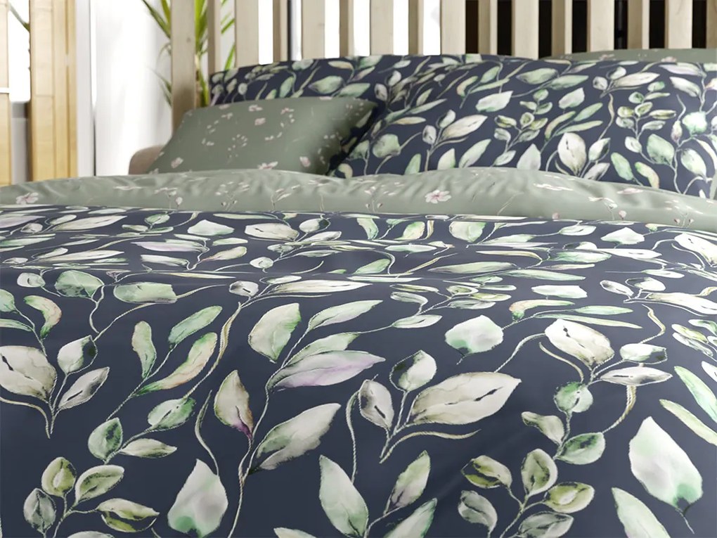 Lenjerie de pat din microfibra SILVANE negru-verde Dimensiune lenjerie de pat: 70 x 90 cm | 140 x 220 cm