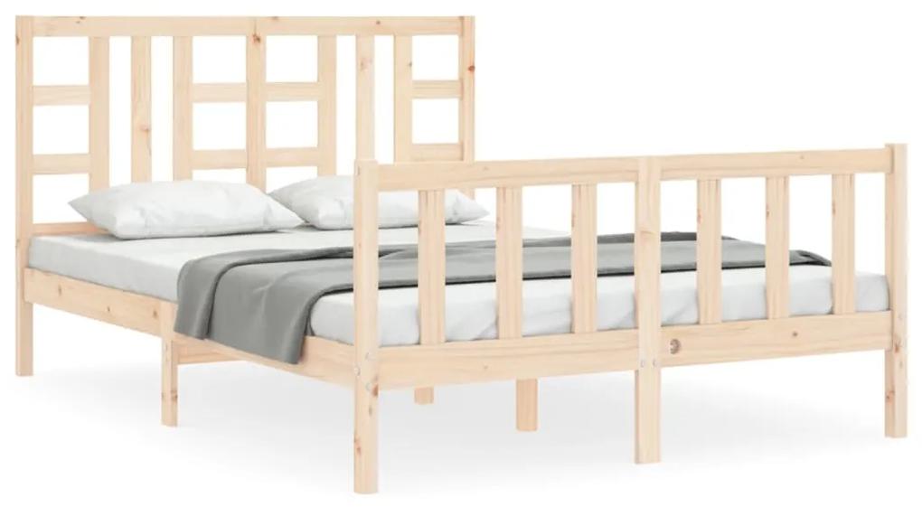 3191971 vidaXL Cadru de pat cu tăblie, 140x200 cm, lemn masiv