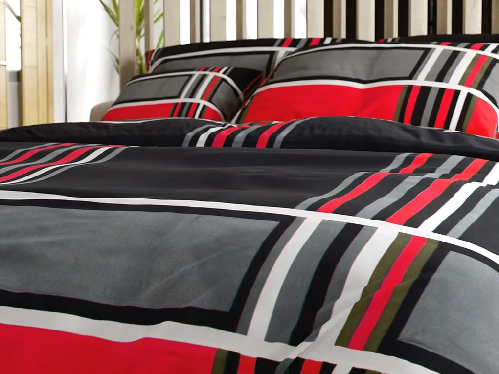 Lenjerie de pat din bumbac KARO BLEND rosu Dimensiune lenjerie de pat: 70 x 90 cm | 140 x 200 cm