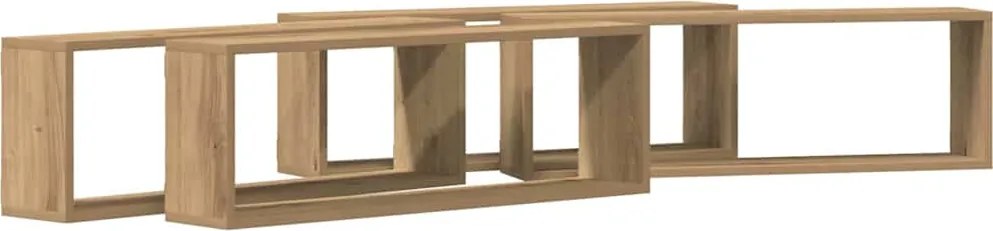 vidaXL Șemele de perete cu raft 4 pcs Stejar artizanal 80 x 15 x 26 cm