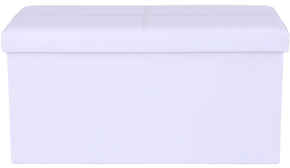 Taburet pliabil din piele ecologica alba, IMRA