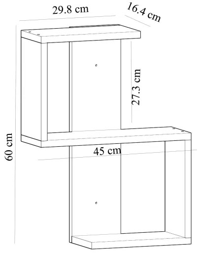 Etajeră de perete OCTA 60x45 cm albă