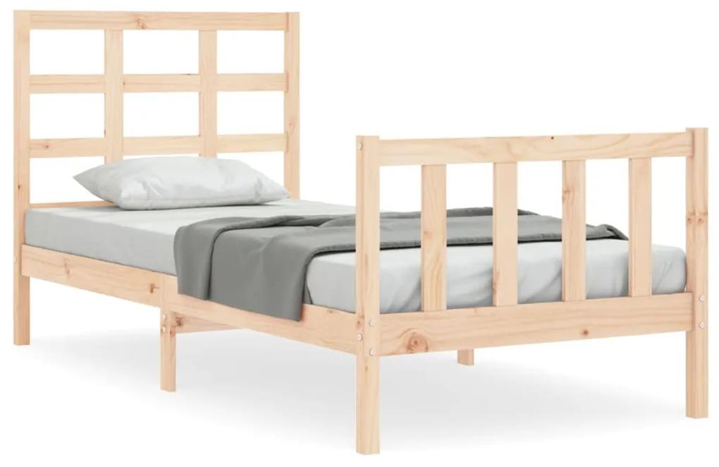 3192086 vidaXL Cadru de pat cu tăblie, 90x200 cm, lemn masiv