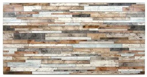 Panou decorativ, PVC, model piatra 3D, nuante maro si negru, 96x48.5cm