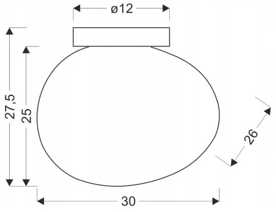Plafonieră STONES 1xE27/40W/230V d. 30 cm