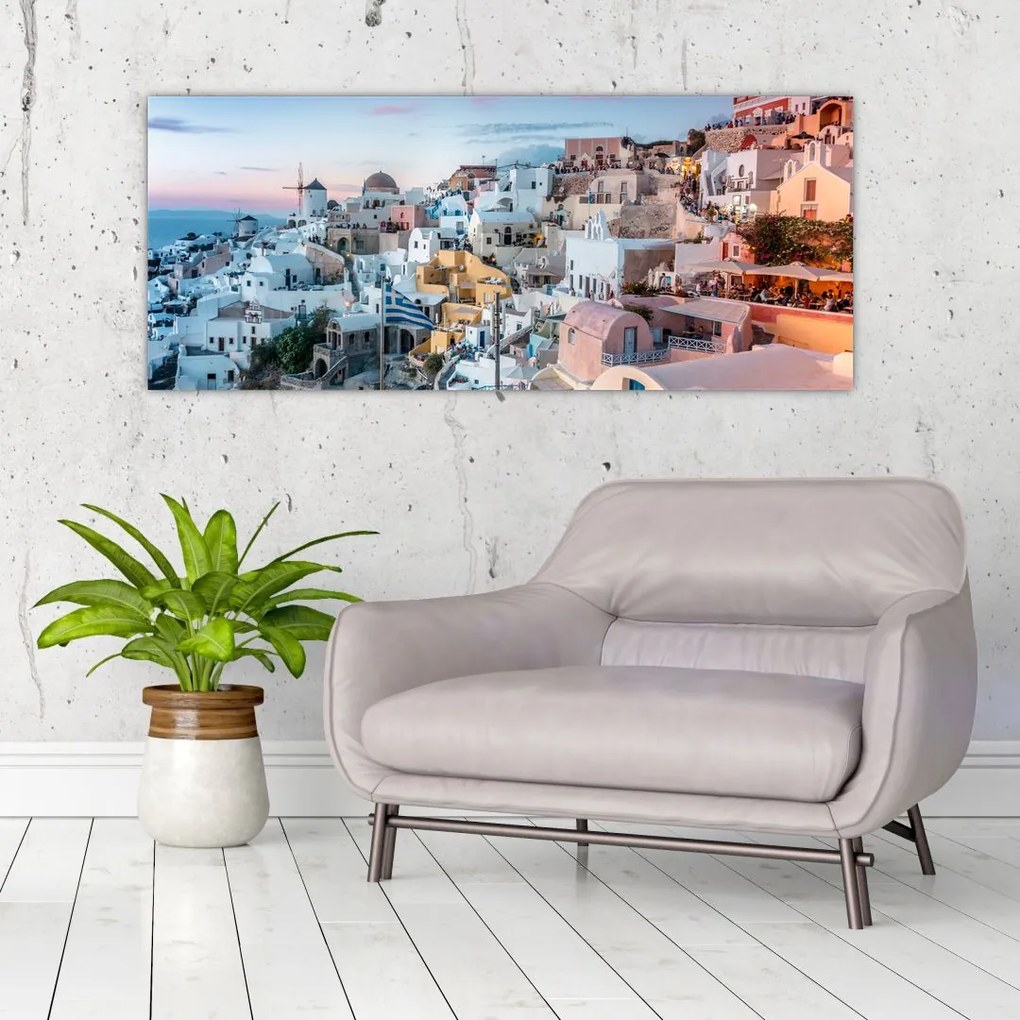 Tablou - Amurg în Santorini (120x50 cm)
