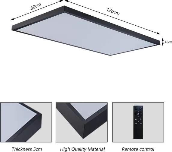 Brilagi-LED Aplică de baie reglabilă FRAME SMART LED/96W/230V IP44 negru + telecomandă