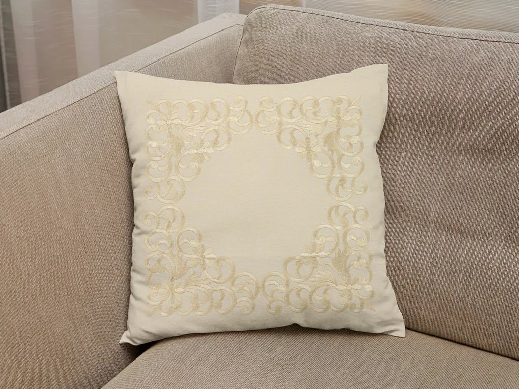 Husa de perna decorativa VINING LEAVES 40x40 cm, crem