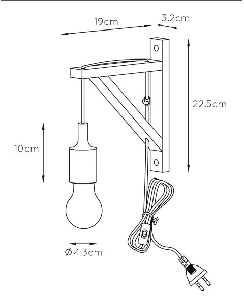 Aplică FIX WALL 1xE27/60W/230V albă Lucide 08208/01/31