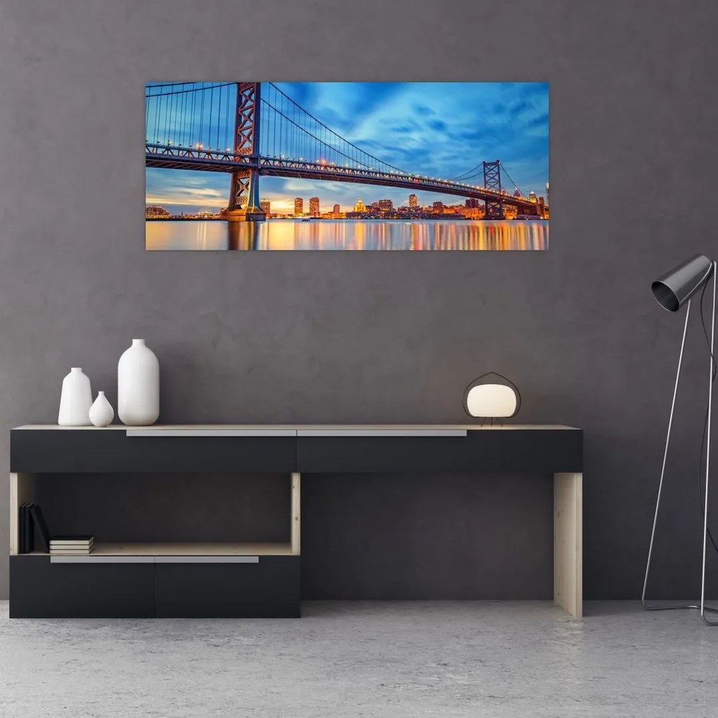 Tablou - Podul Benjamin Franklin, Philadelphia (120x50 cm)