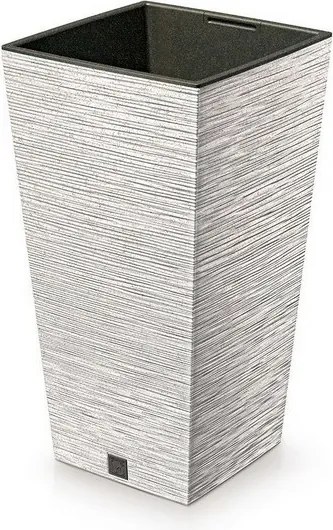 Ghiveci de flori FURU SQUARE ECO WOOD cu inserție 24 c m, alb ECO, S
