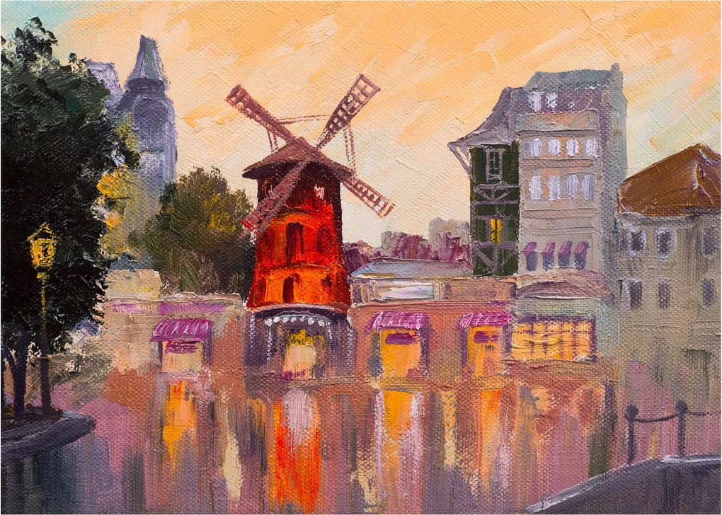 Tablou pe sticlă - Moulin rouge, Paris, Franța (70x50 cm)