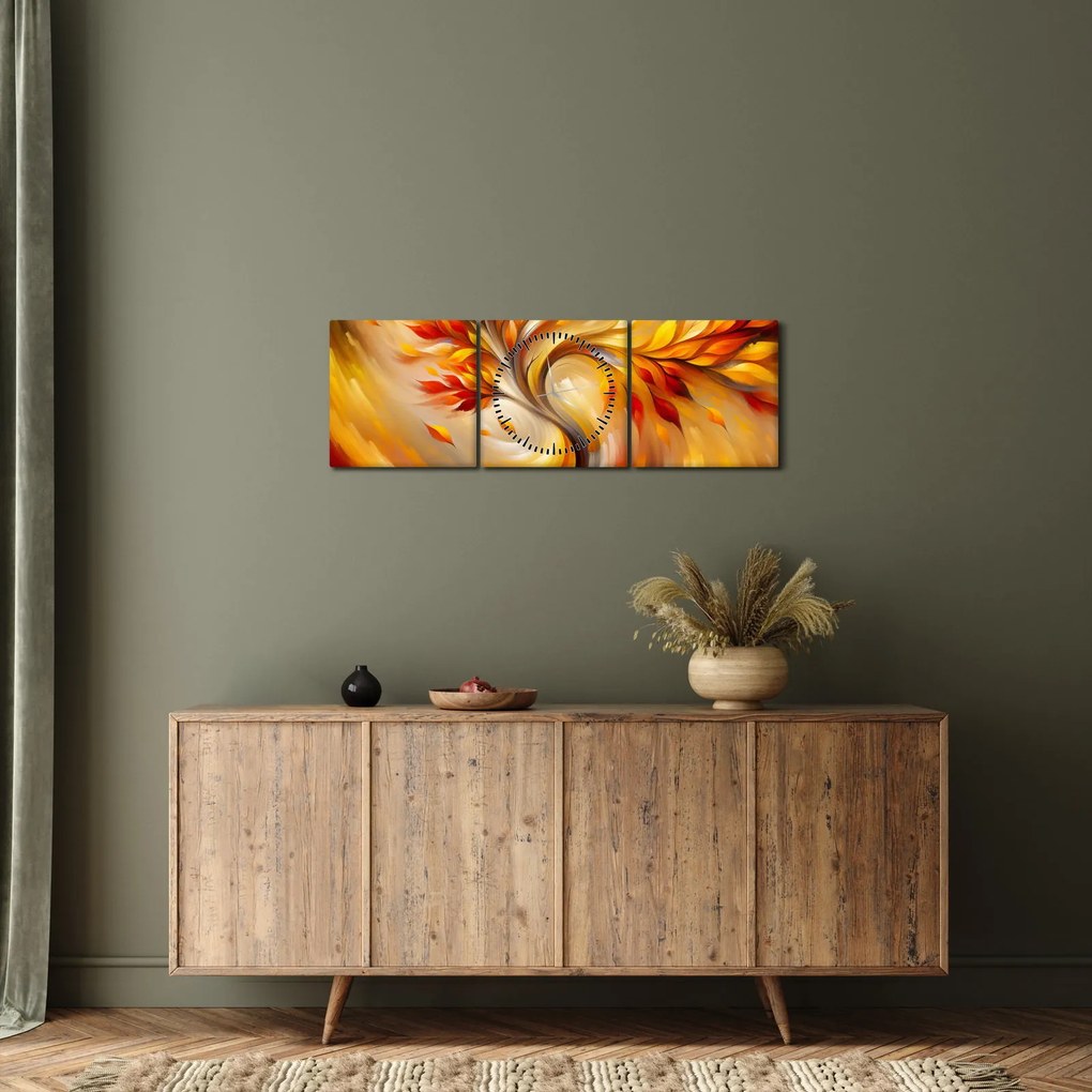 Tablou - Copac de toamnă (cu ceas) (90x30 cm)