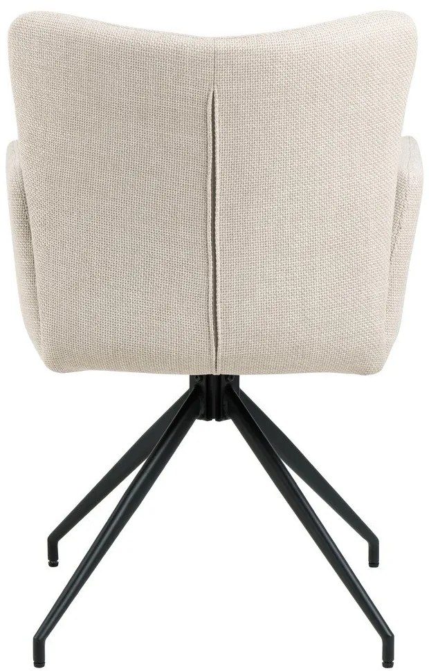 Set de scaune de sufragerie bej cu cotiere 2 buc. tapițat Laura – Actona