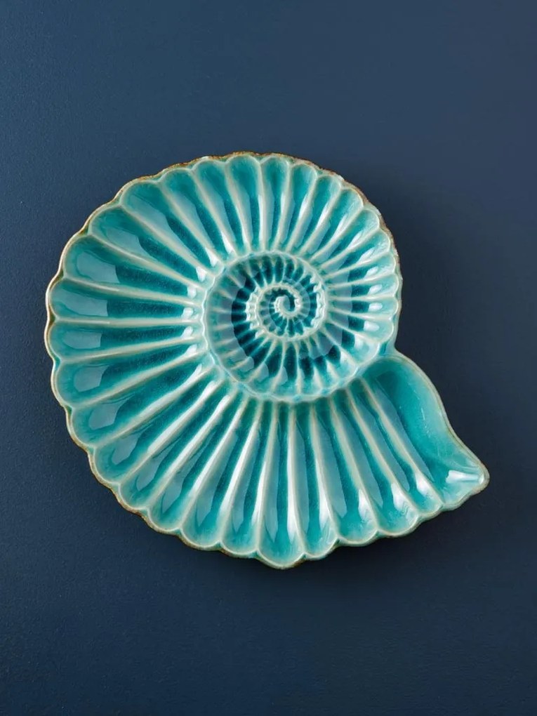 Tavita servire din ceramica, Aqua Round Shell