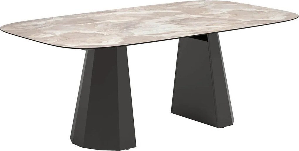 Set lemn masiv masă și scaune Dune - 400 × 120 × 75 cm, 8 scaune