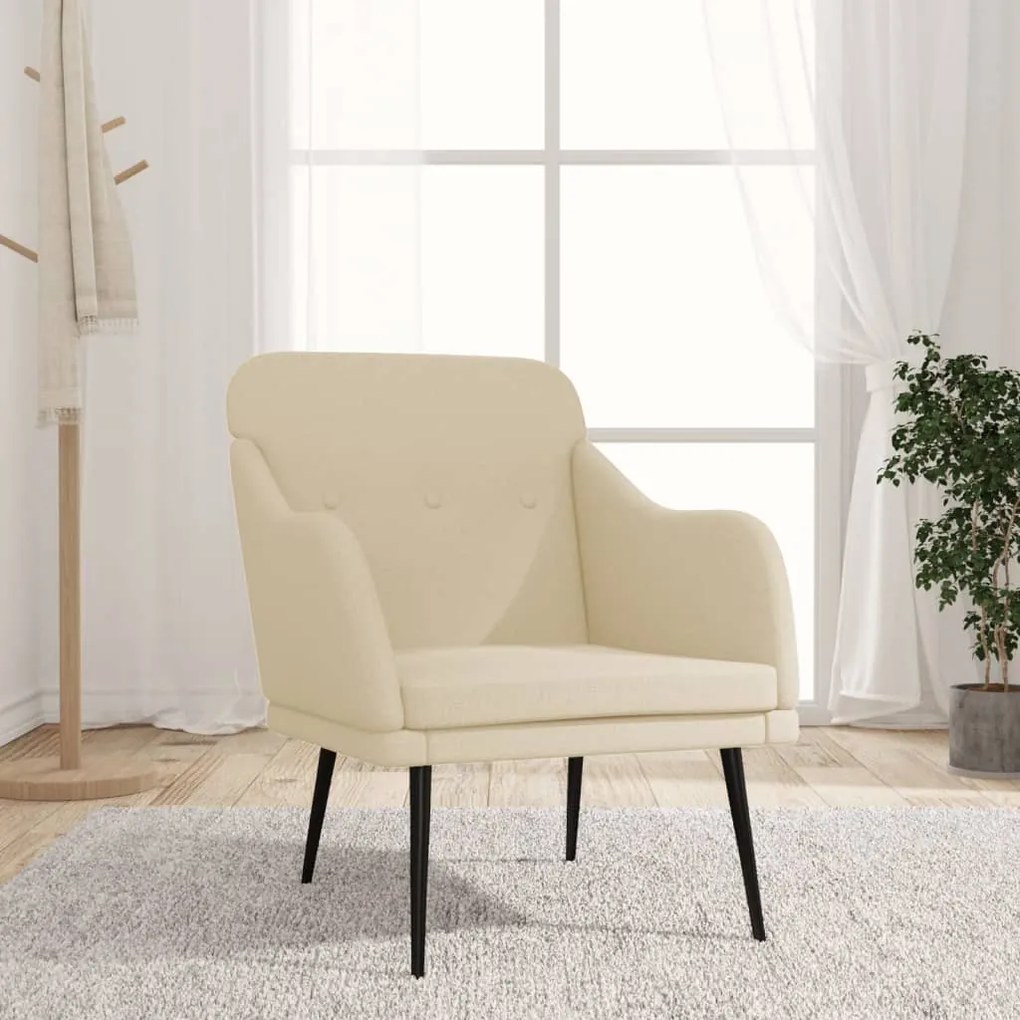 351480 vidaXL Fotoliu, crem, 63x76x80 cm, textil
