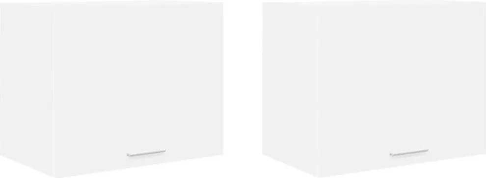 vidaXL Dulap suspendat cu ușă 2 pcs Alb 50 x 31 x 40 cm Lemn compozit