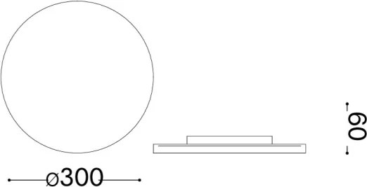 Ideal Lux - Aplica de exterior PUNTO LED, 16W, 230V, CRI, Ø 30 cm, IP54, maro