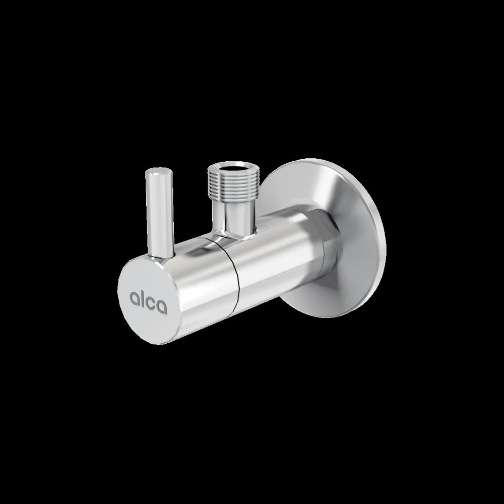 Robinet coltar rotund crom lucios cu filtru 1 2 Ã 3 8 Alcadrain ARV001 Crom lucios