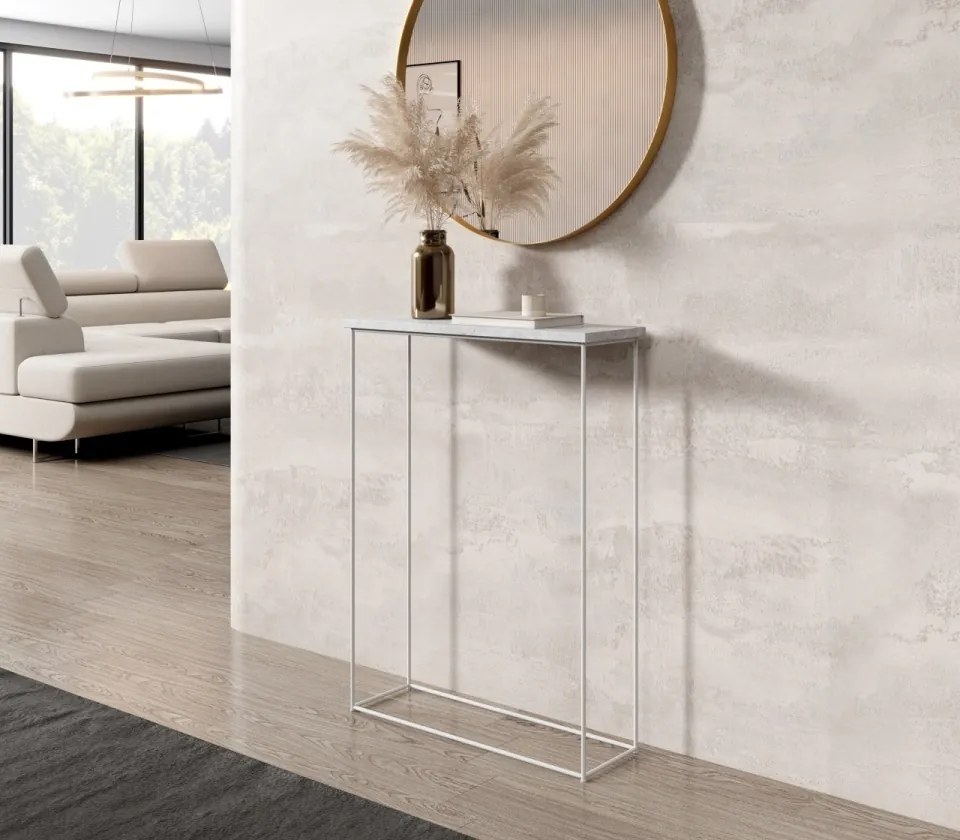 Consolă hol, 60x20x80 cm Sili 2, ADRK Furniture (Culoare: Negru / Gri beton)