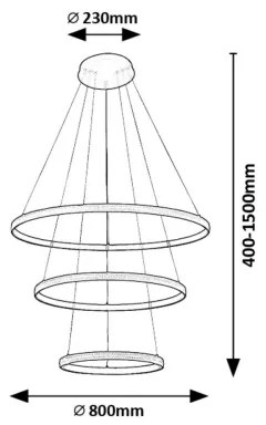Lustră LED pe cablu Rabalux 72260 GRETE LED/100W/230V 3000K