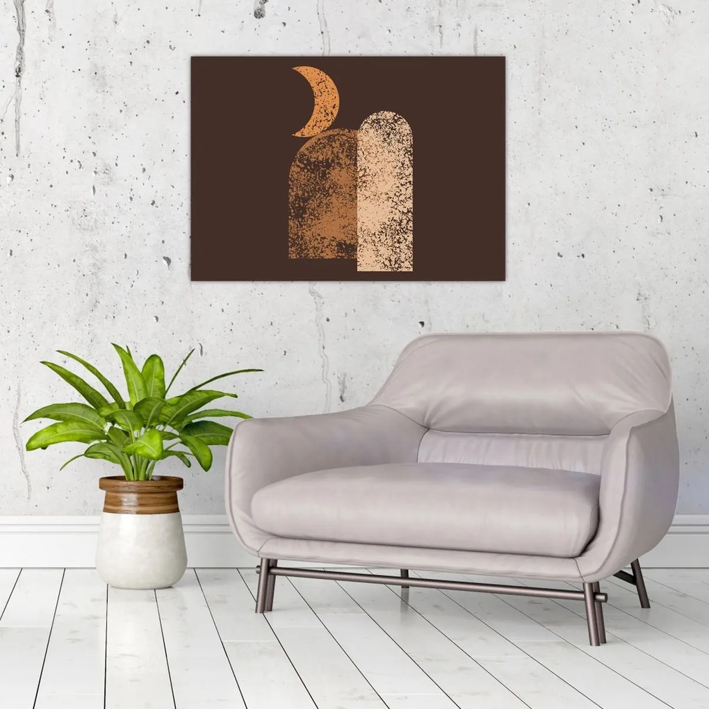 Tablou pe sticlă - Arce portocalii N⁰2 (70x50 cm)