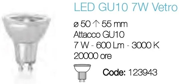 Bec LED GU10 7W VETRO 123943