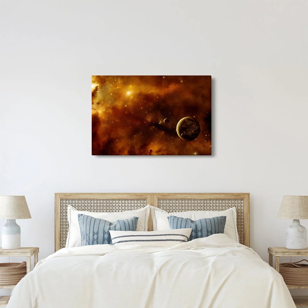 Tablou - Planete cu nebuloasă (90x60 cm)