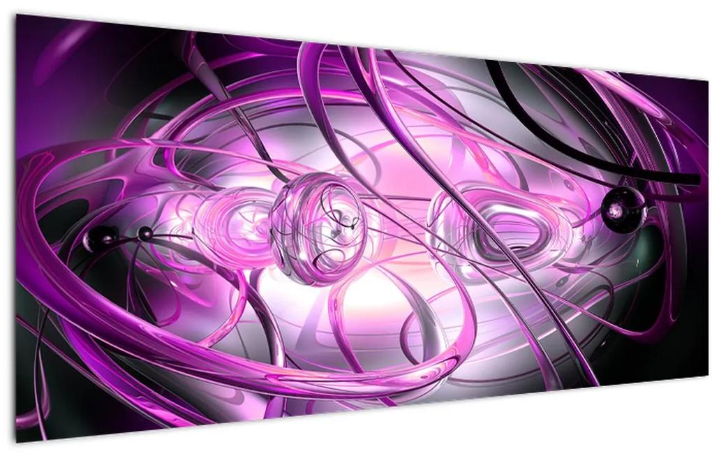 Tablou cu abstracție  frumoasă în violet (120x50 cm), în 40 de alte dimensiuni noi