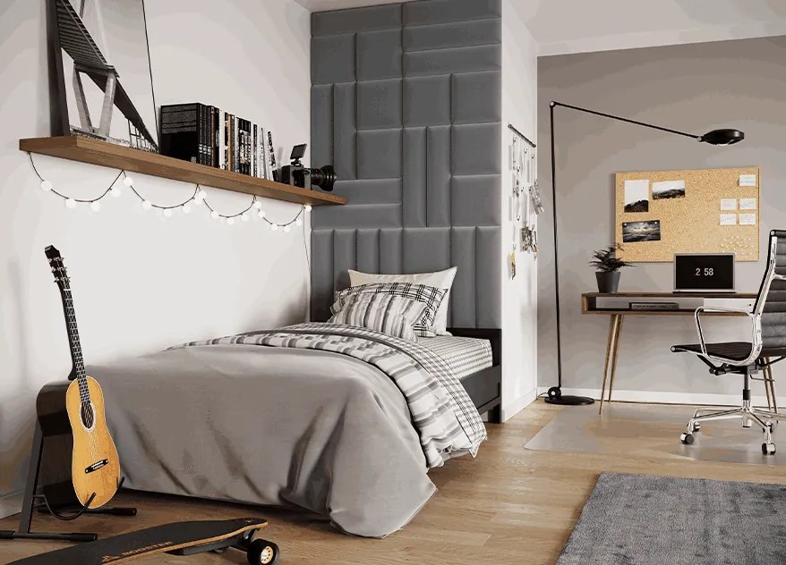 Panou de perete tapitat QUADRATTA 40 x 40 cm – mai multe culori Culoare: Gri inchis