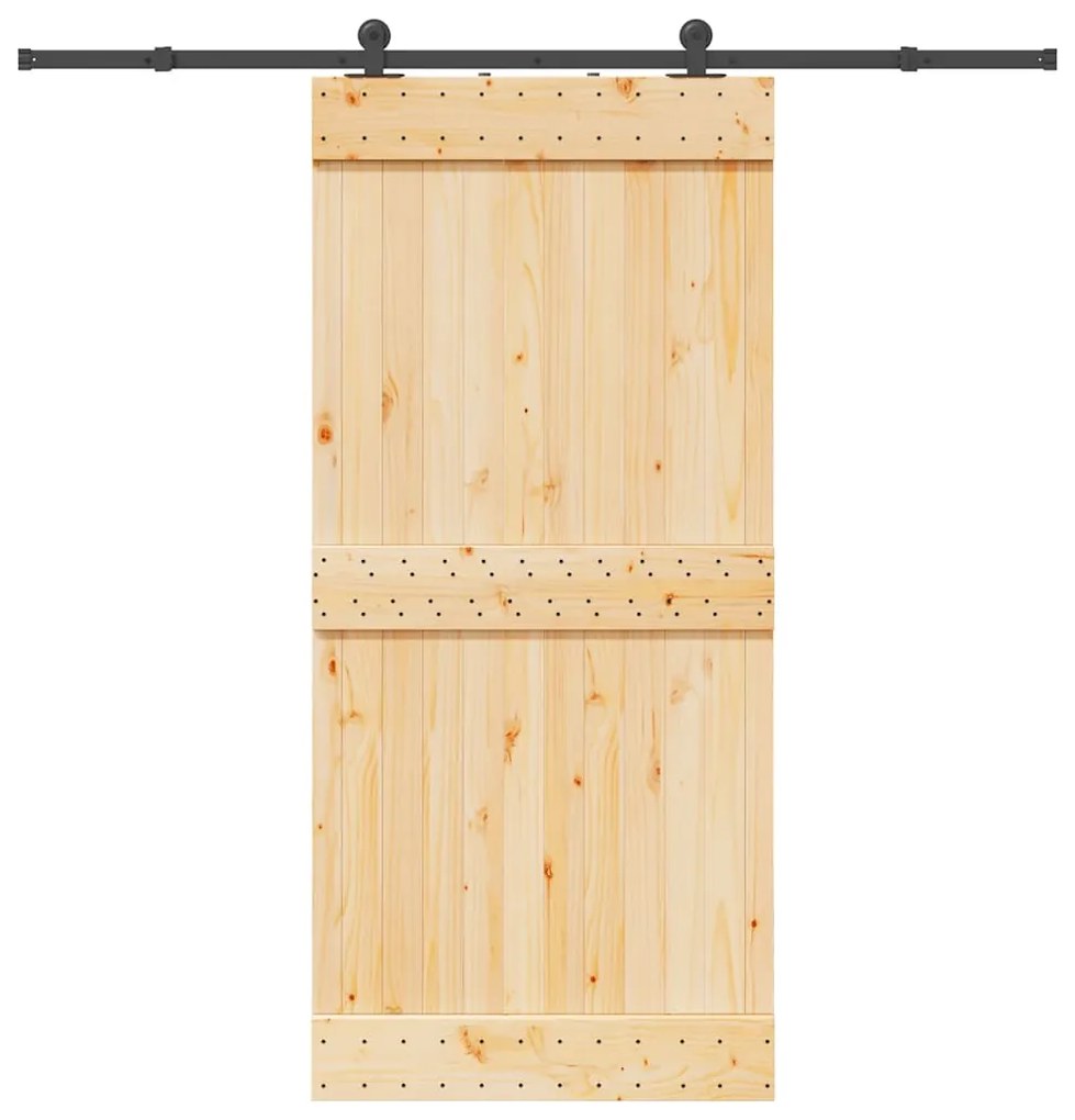 vidaXL Ușă glisantă cu set de feronerie 95x210 cm, lemn masiv de pin