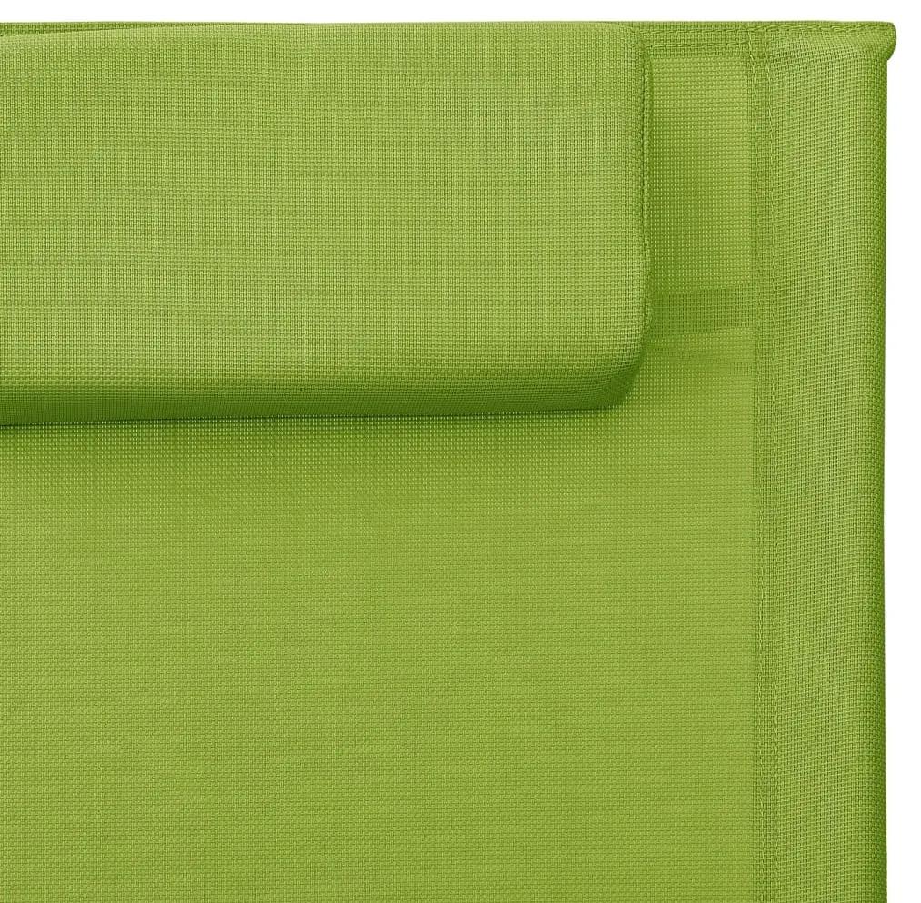 Sezlong din textilena, verde si gri 1, Verde si gri